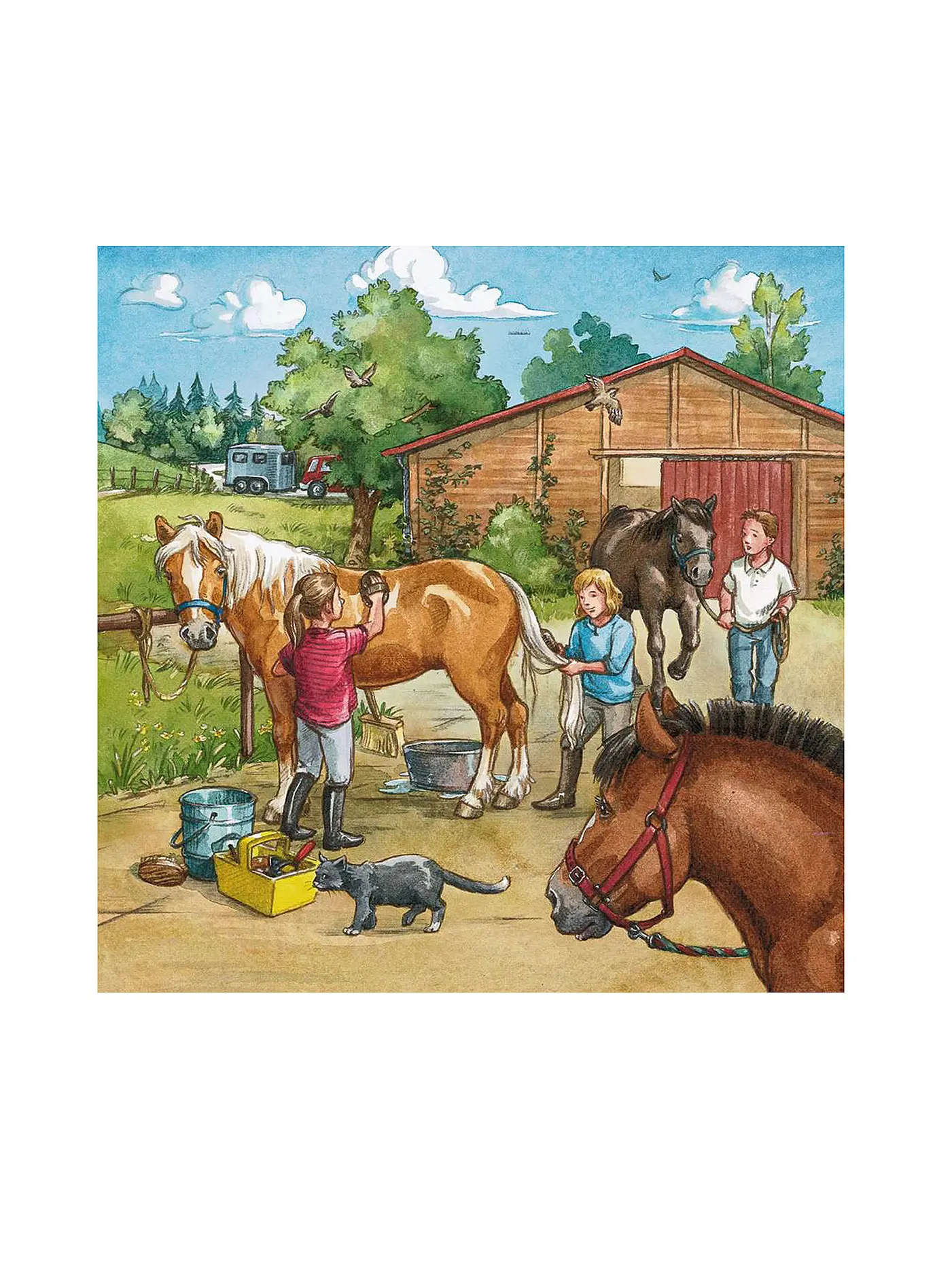 RAVENSBURGER | Kinderpuzzle - Mein Reiterhof 3x 49 Teile | 